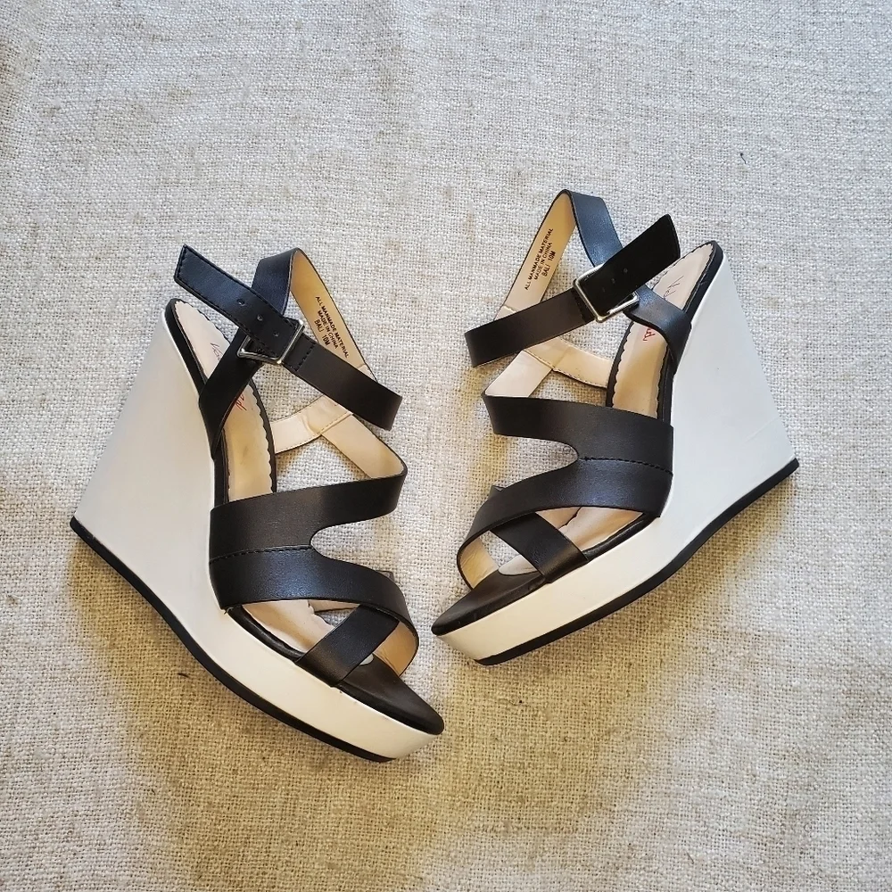 Strappy platform wedge sandals
